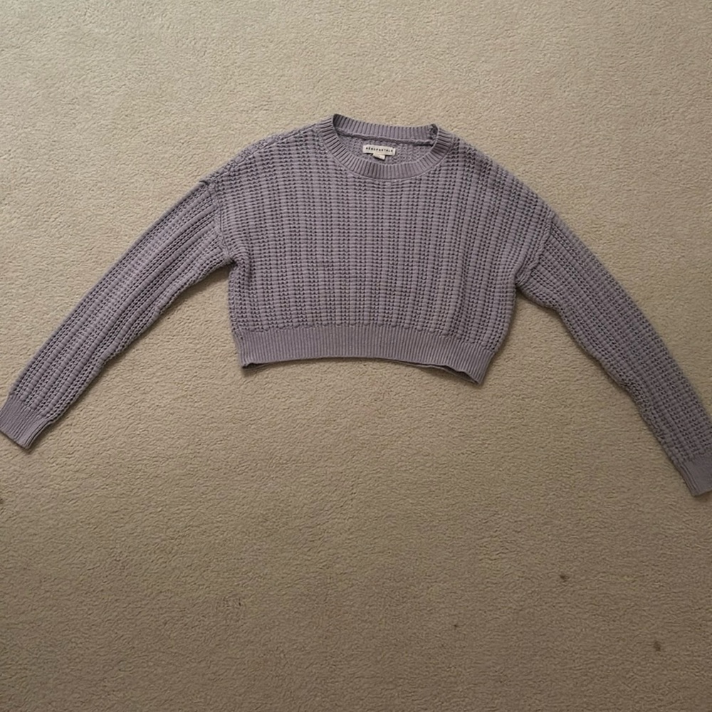 Aeropostale Cropped purple knit sweater